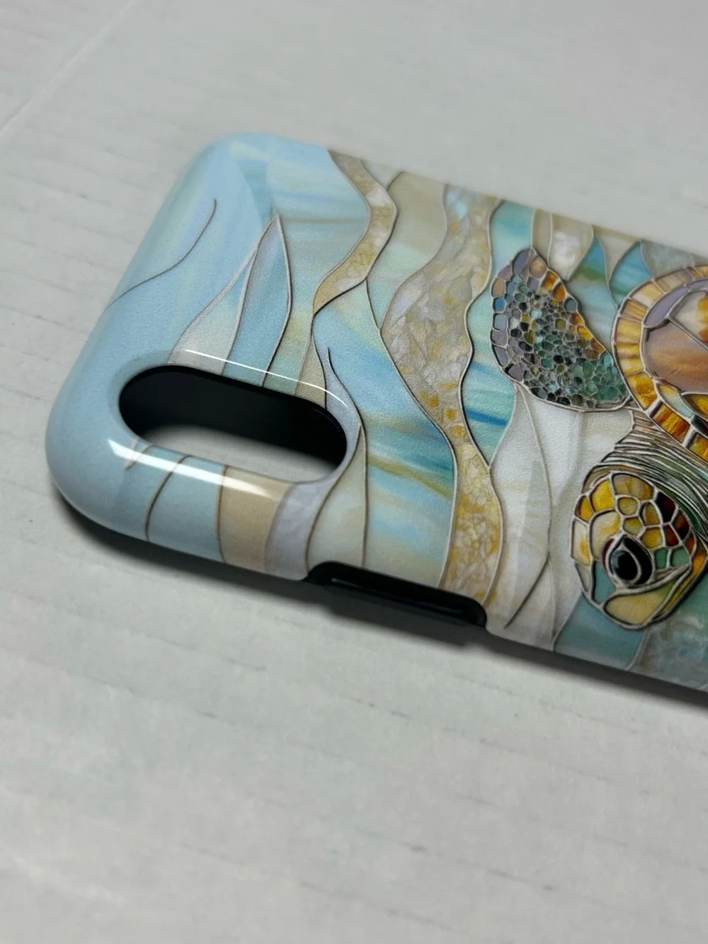 iPhone X/XS Stained Glass Turtle - Stained Glass Window Art Sea Case